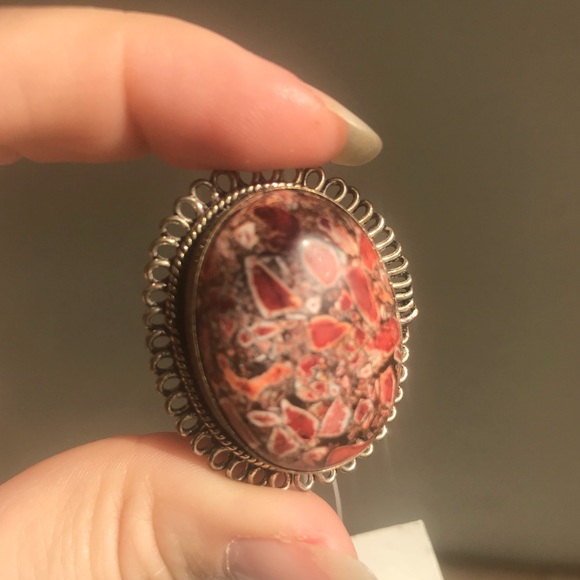 Adjustable Red Stone Ring - Picture 2 of 6